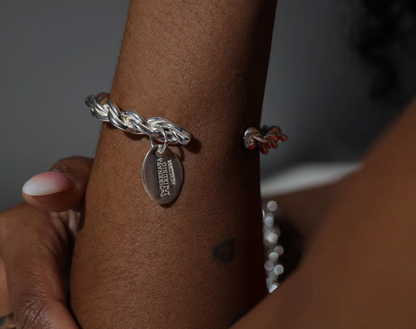 Unisex Interlaced Sterling Silver Cuff