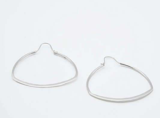 Large Triangle Sterling Silver Hoop Earrings