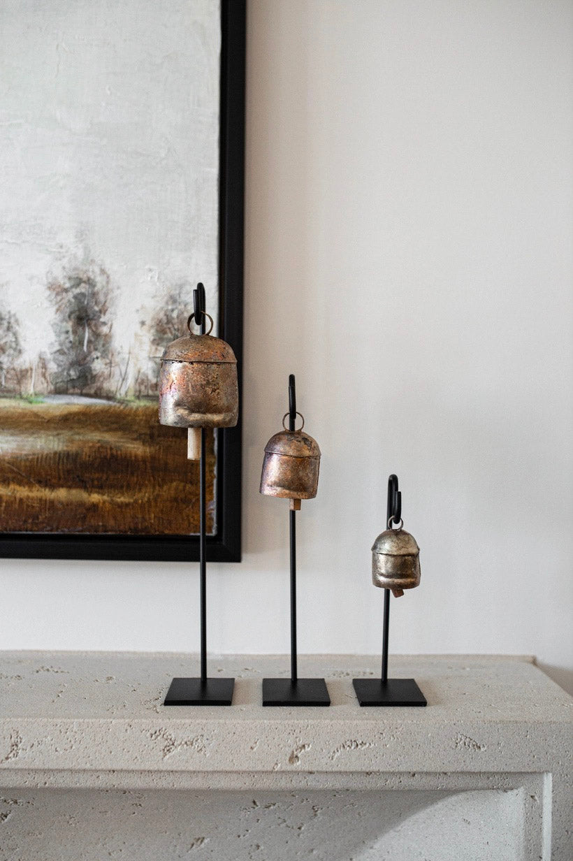 Vintage Inspired Iron Bells on Stands