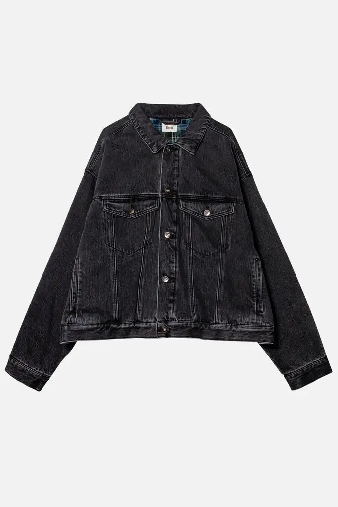 Western Washed Black Denim Jacket