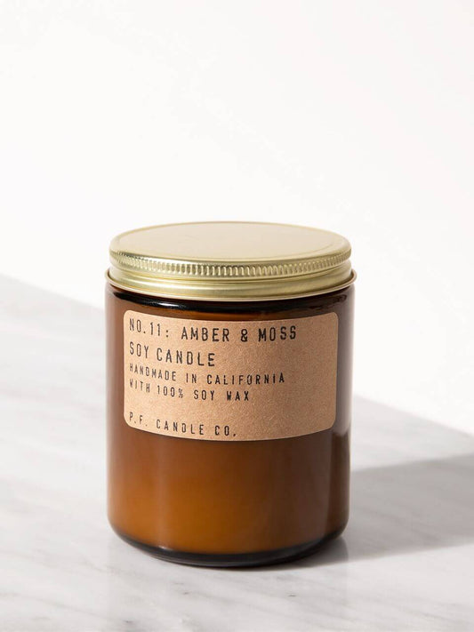 Amber and moss soy candle