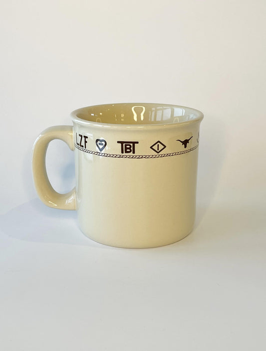 Branding iron coffee mug