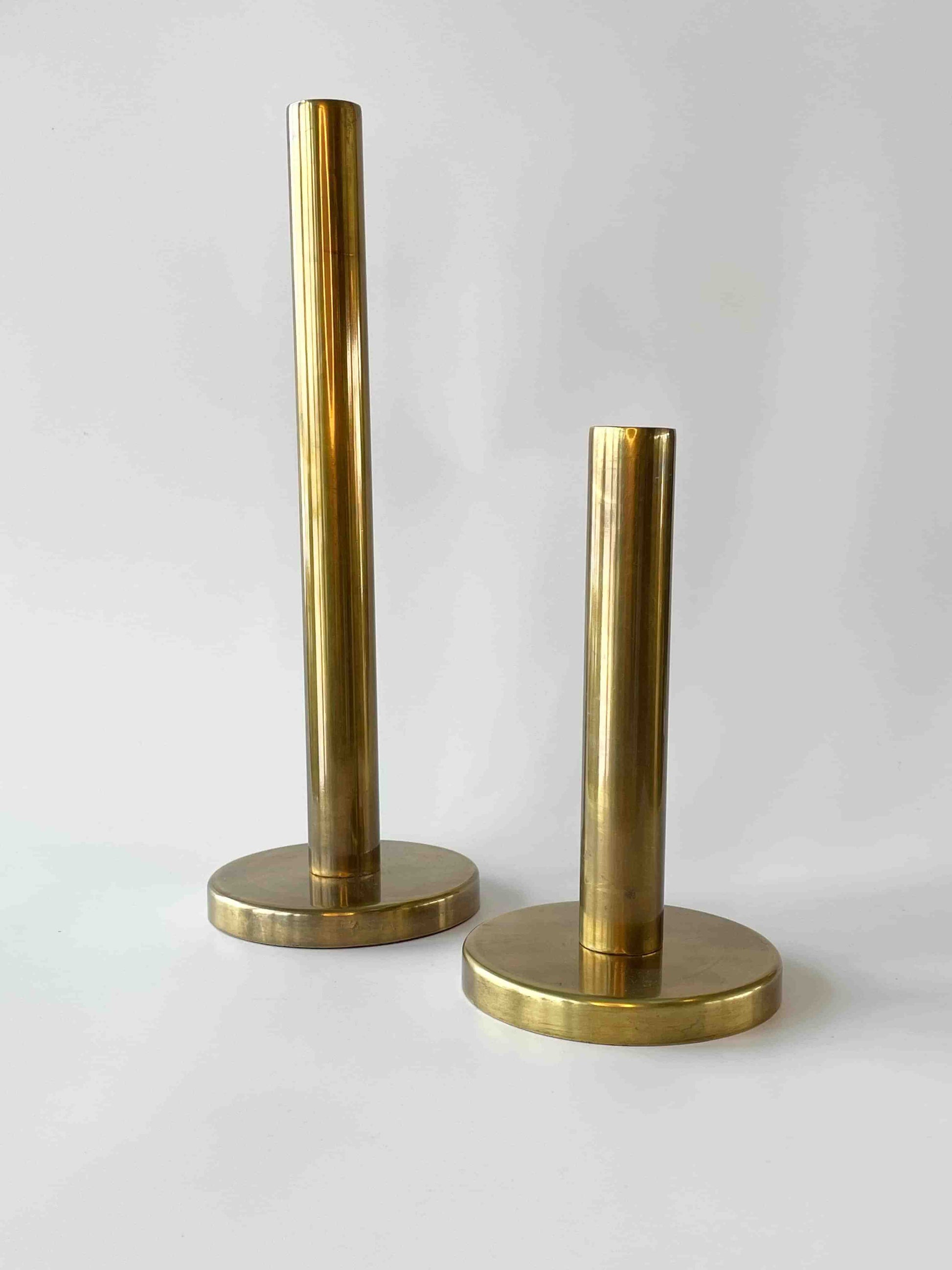 Brass taper candle holder set