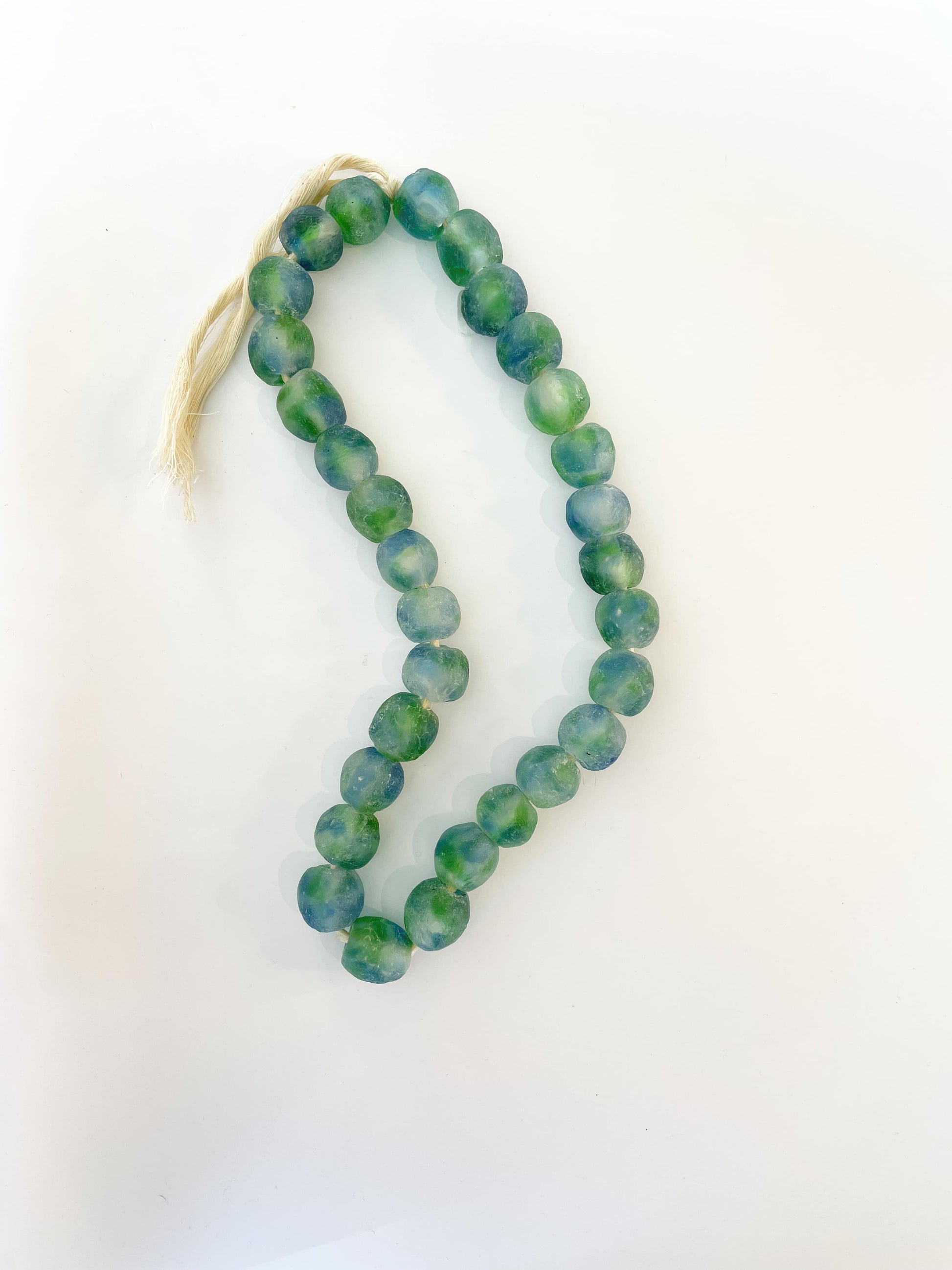 Recycled glass beads in green