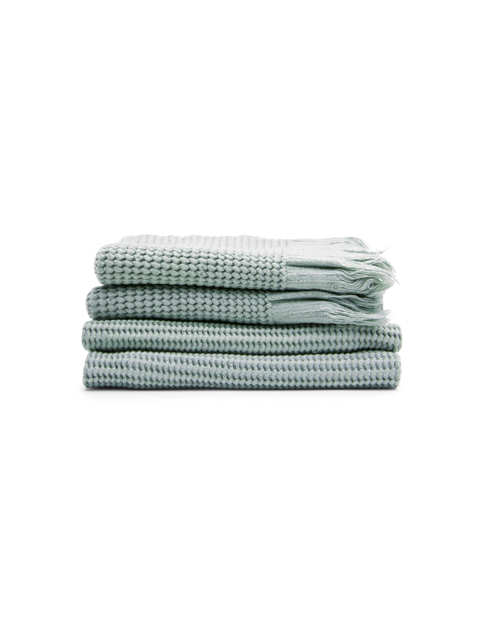 Stack of green ella towels